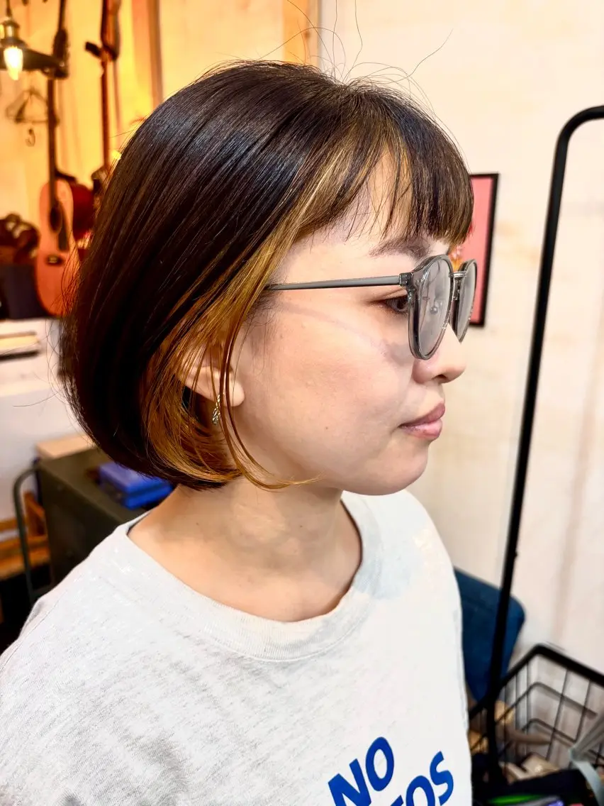 ショート カラー ブリーチ ボブ カット ヘアカラー トリートメント 水素トリートメント/ 髪質改善/ナカノメのヘアスタイル