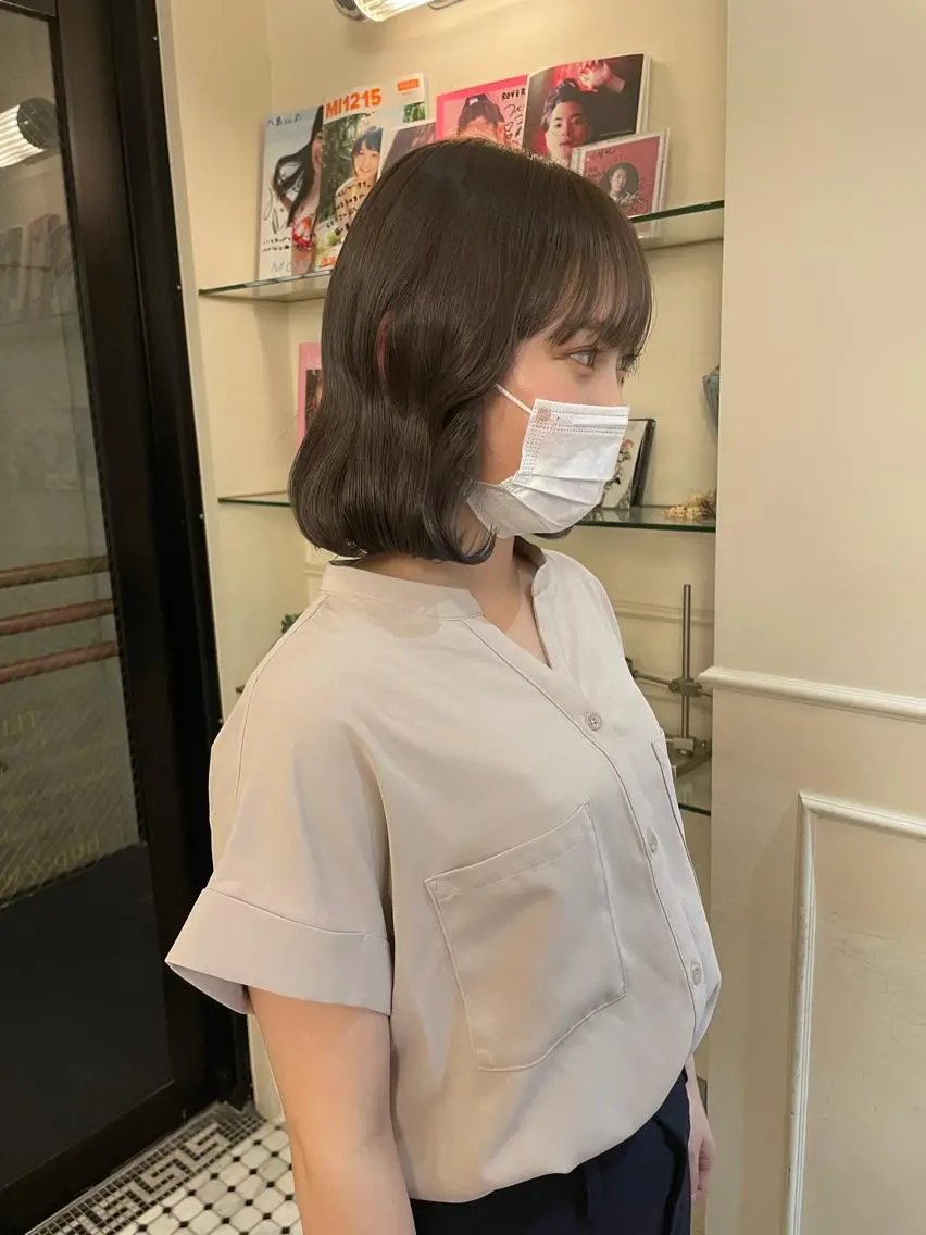 【平日一名様限定】レディースワンカラー(長さ鎖骨〜胸上までの方のみ)白髪染めも可の写真