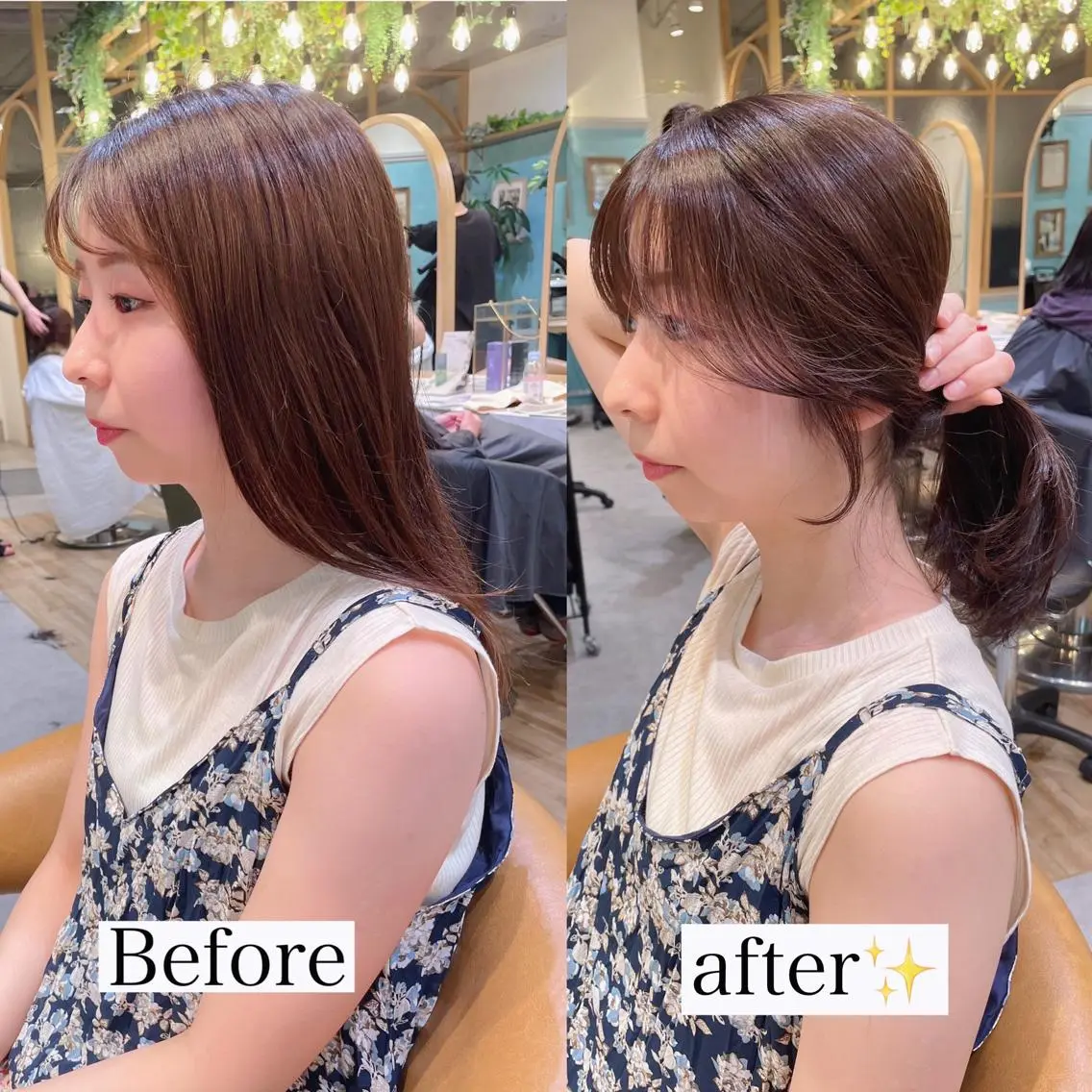 セミロング カット ヘアカラー トリートメント 山本翔一郎 韓国顔周りレイヤーのヘアスタイル