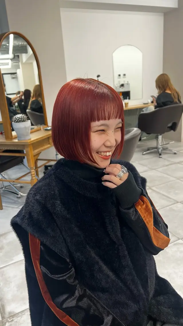 セミロング カラー カット ヘアカラー トリートメント 赤みゼロ/透明感 カラー🔅KANTAのヘアスタイル
