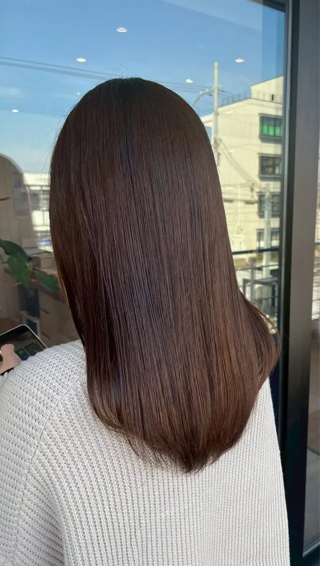 ロング カラー ストレート⭐️ 髪質改善カラー⭐️のヘアスタイル
