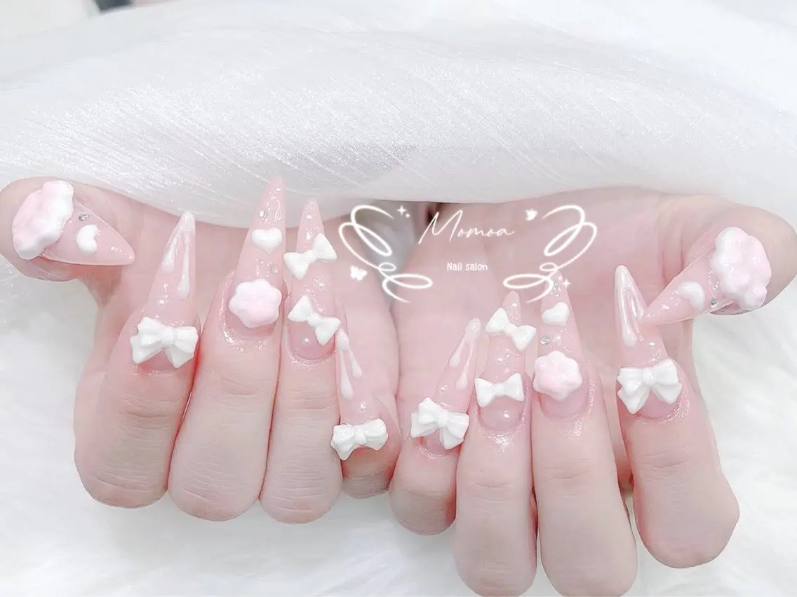 ネイル ハンドネイル MoMoA Nail ネイル長さ出し専門店のネイルデザイン