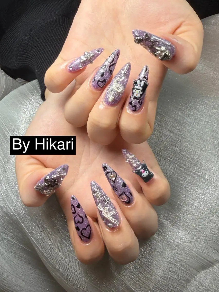 ネイル チークネイル フレンチネイル グラデーション キラキラネイル 韓国ネイル ハンドネイル HIKARIHANA NAILのネイルデザイン