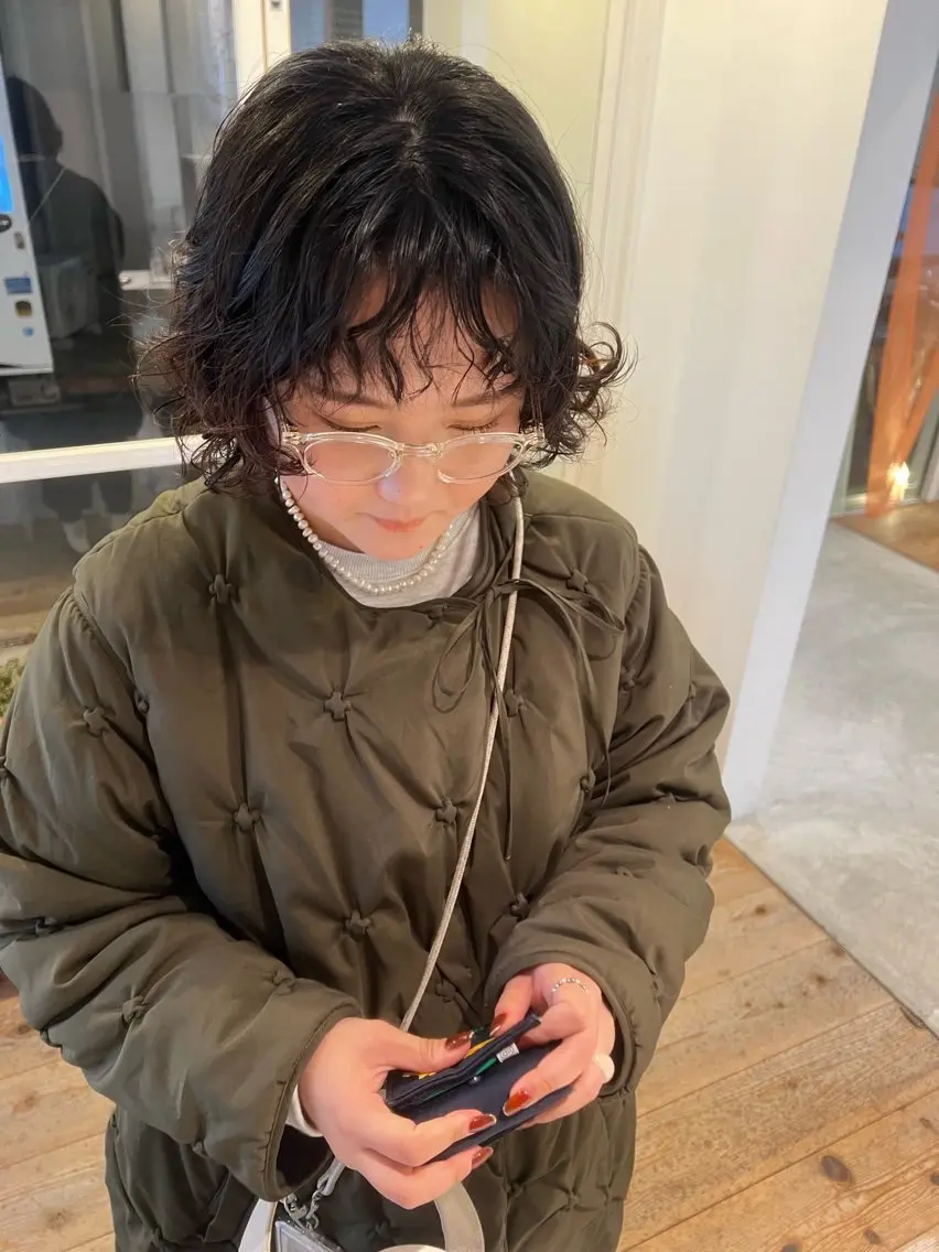 ミディアム パーマ カット パーマ トリートメント YARD.長田 唯のヘアスタイル