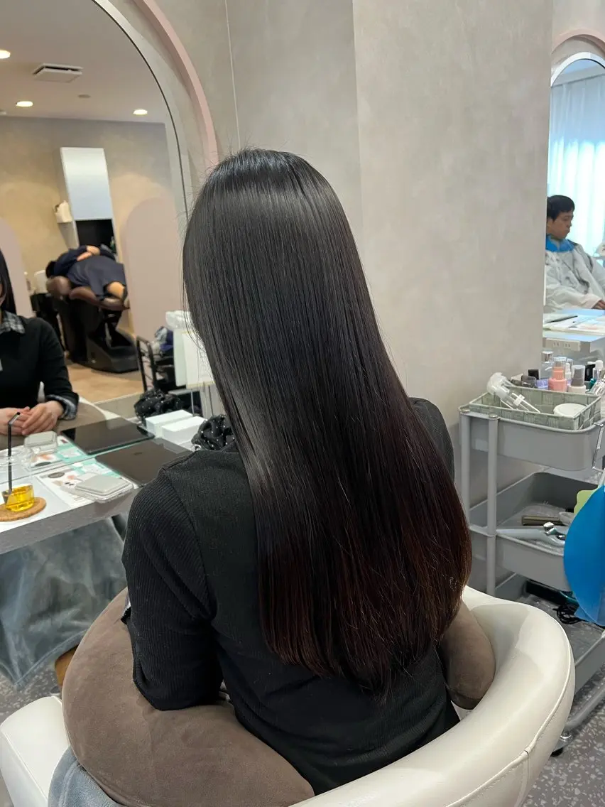 ロング パーマ 縮毛矯正 カット 縮毛矯正 Naru┆川西能勢口 ┆髪質改善サロンのヘアスタイル
