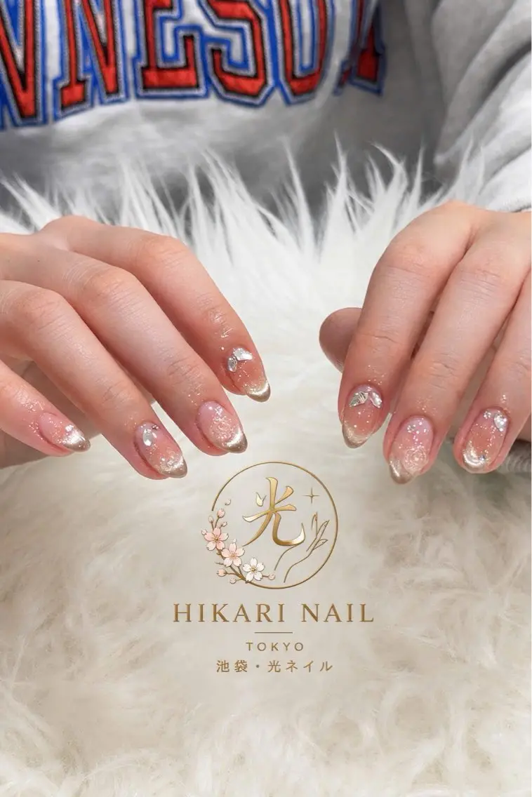 ネイル チークネイル 長さ出し フレンチネイル ガーリー ハロウィン ハンドネイル HikariNail Ikebukuroのネイルデザイン