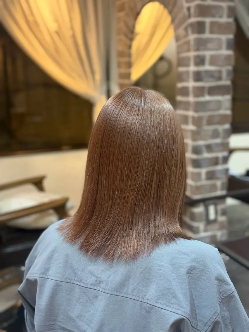 セミロング カット ヘアカラー トリートメント レイヤーカット/暖色 系/徳田真緒のヘアスタイル