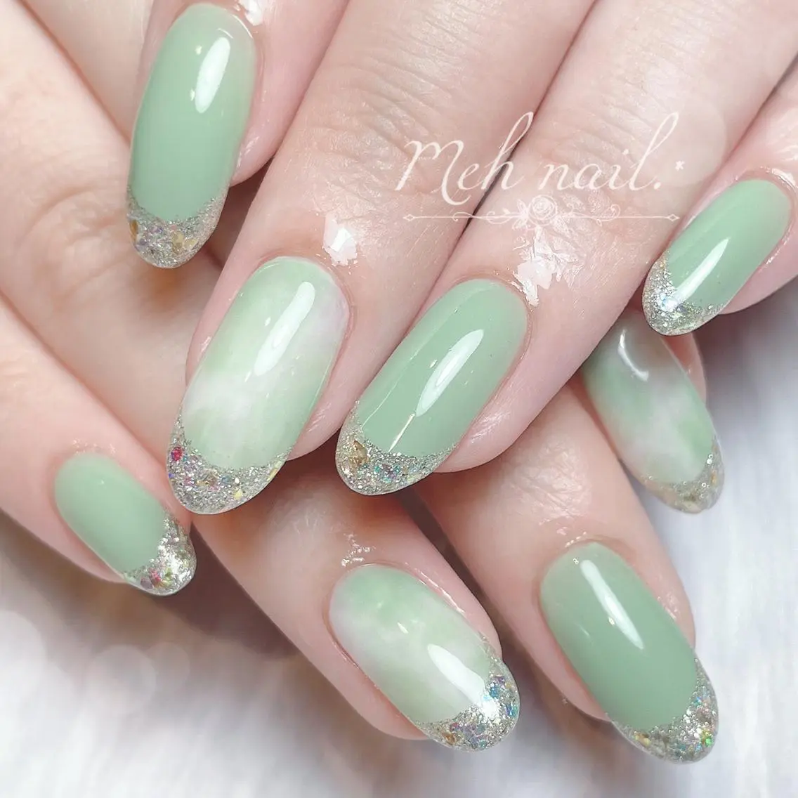 ネイル 持ち込み Healing nail 杢のネイルデザイン