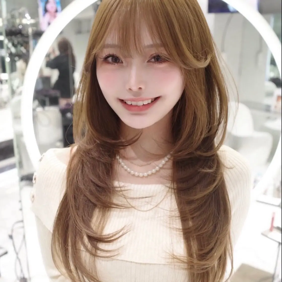 ロング カラー くびれヘア 顔周りカット ハイレイヤー 韓国風ヘア レイヤーカット 🫧Nao/ 大宮ハイレイヤー🫧のヘアスタイル