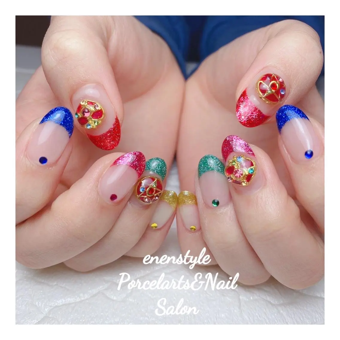 ミディアム 🐾enen style 🐾のネイルデザイン