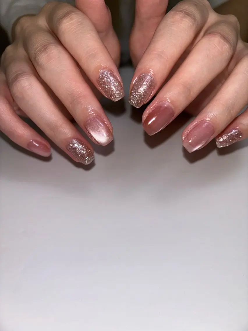 ネイル ブラウン フラッシュネイル マグネットネイル is..nail 🌷sonokoのネイルデザイン