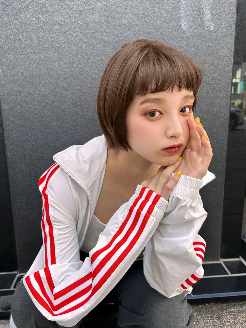 ショート カラー ベージュカラー カット ヘアカラー トリートメント ボブ/ベージュ/ 透明感/kazuiのヘアスタイル