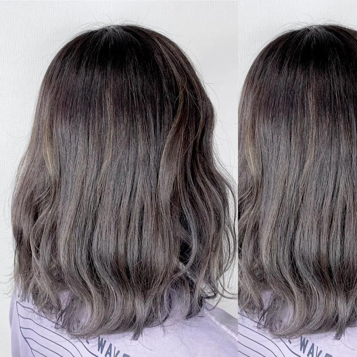 ミディアム カラー JuNブリーチに 縮毛矯正するプロのヘアスタイル