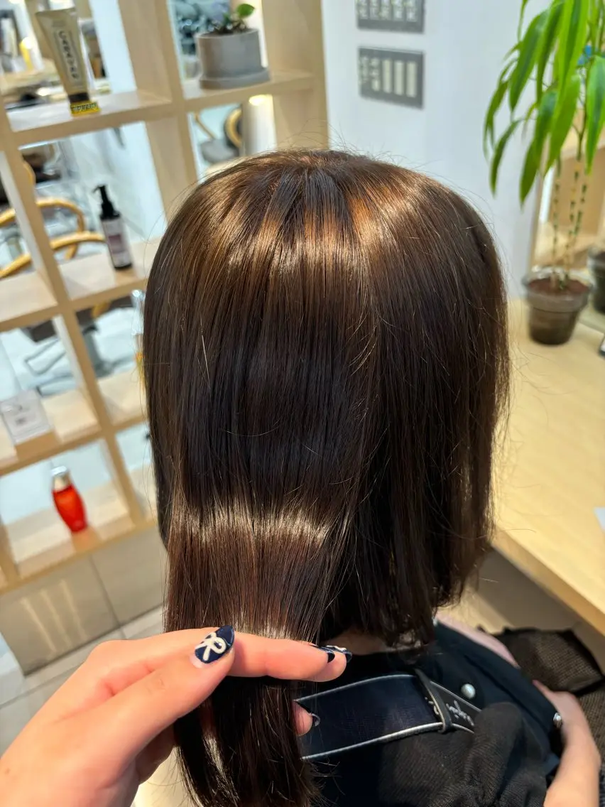 ミディアム カラー ブラウンカラー 貴島 由捺のヘアスタイル
