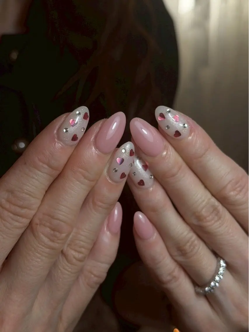 ネイル 長さ出し ジェルネイル ガーリー 韓国ネイル マグネットネイル ハンドネイル D.d nail Tokoのネイルデザイン