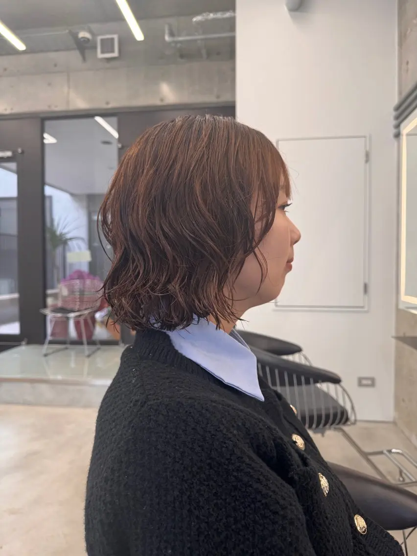 ミディアム パーマ ミディアムパーマ ボブ saki|パーマ ボブパーマ.メンズのヘアスタイル