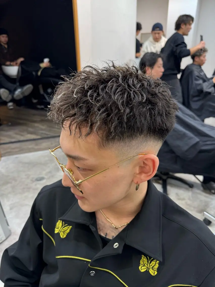 ショート パーマ パーマ 渋谷 【メンズ特化】ナゴムのヘアスタイル