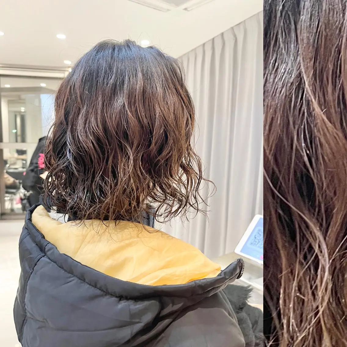 ミディアム パーマ ラベンダーベージュ ラベンダーブラウン ピンクブラウン レッドブラウン 顔周りカット stylist ◎RUKI.のヘアスタイル
