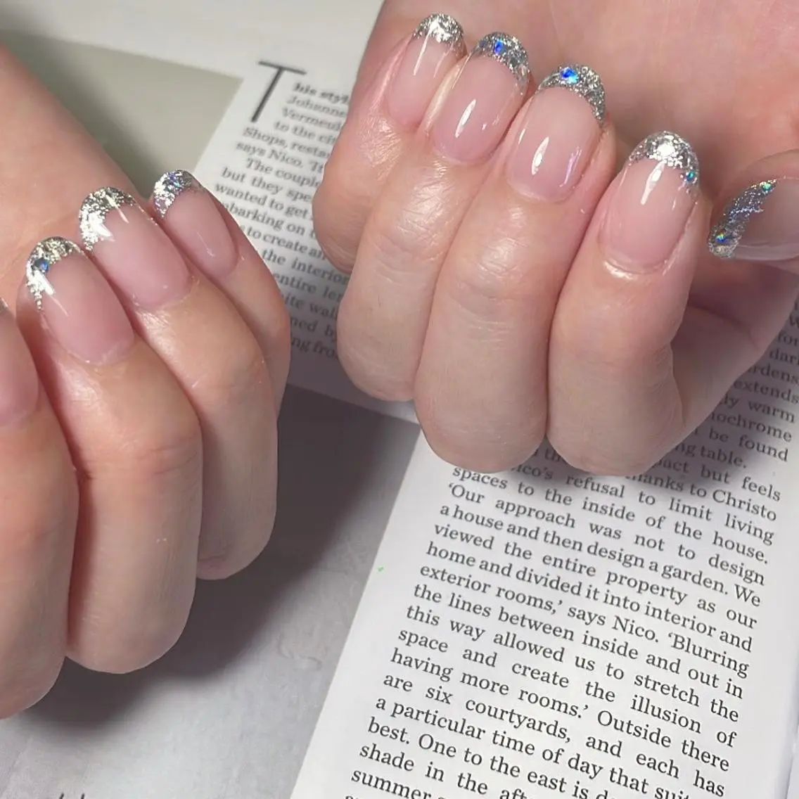 ショート ネイル フレンチネイル ガラスフレンチ ブライダルネイル Lofinails ちひろのネイルデザイン