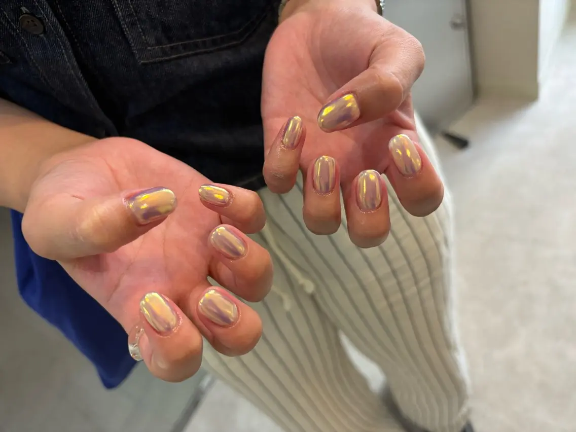 ネイル ハンドネイル Mai :矢場町 ニュアンス🌿アートのネイルデザイン