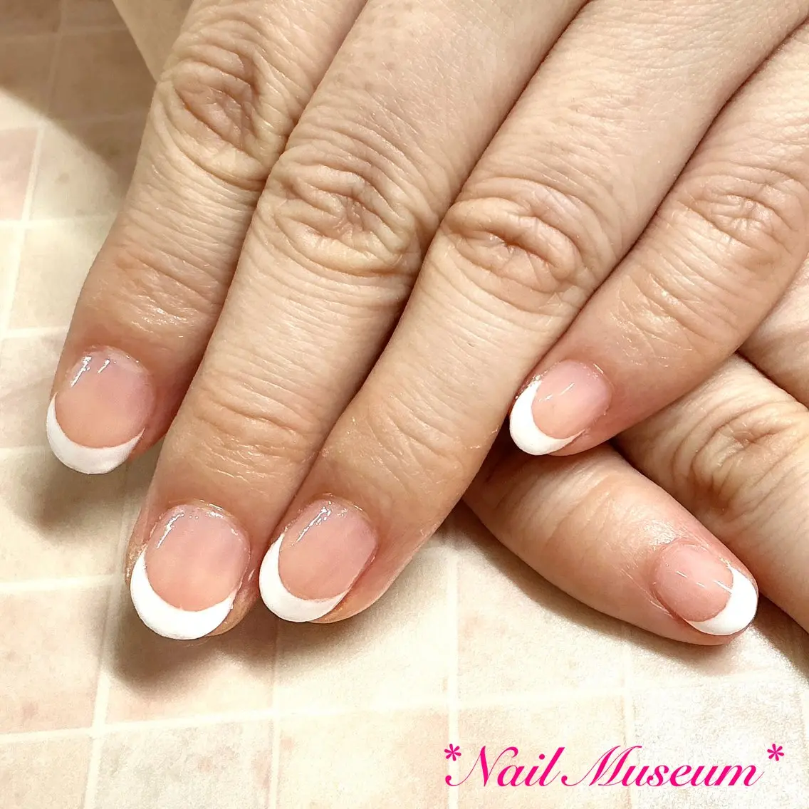 ネイル ブルー クリアネイル フレンチネイル ジェルネイル オフィスネイル ハンドネイル nailmuseum KAMATARIのネイルデザイン