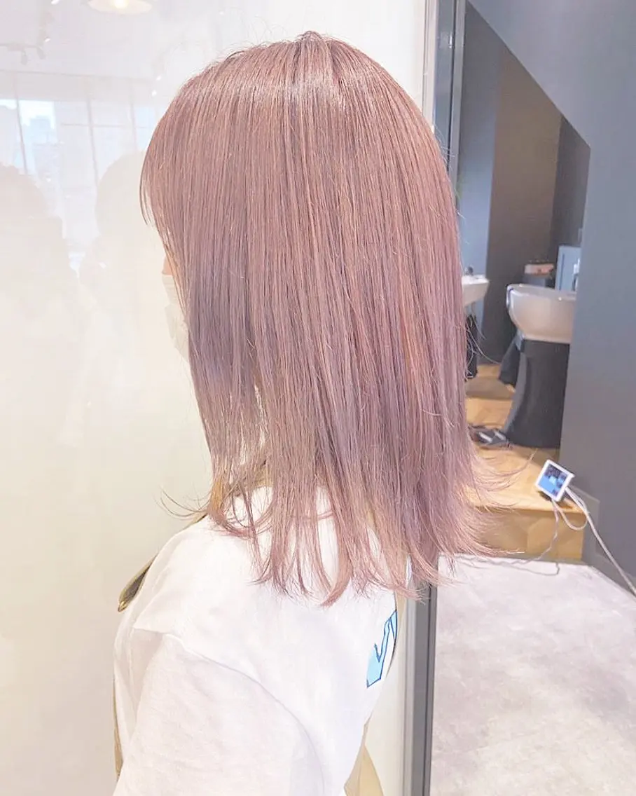 セミロング カット ヘアカラー トリートメント NANA/ハイトーン メンズパーマのヘアスタイル