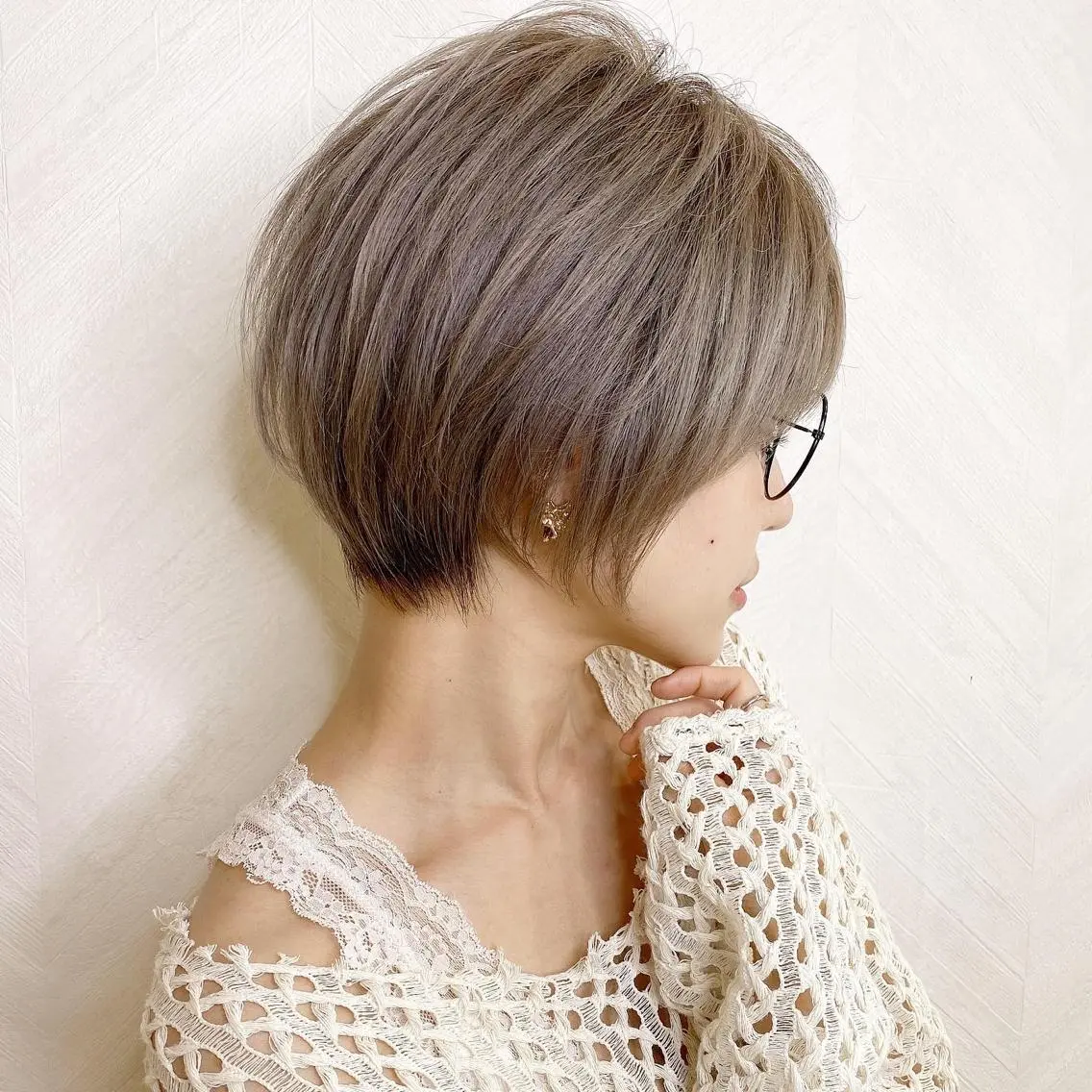 ショート カラー ヘアカラー トリートメント 🌟モテ髪ショート 🌟店長　津賀涼のヘアスタイル
