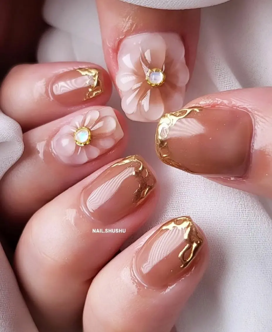 ネイル 持ち込み ニュアンスネイル ワンカラーネイル シンプルネイル ハンドネイル 3dパーツ/流行り 👧shushu❤️のネイルデザイン