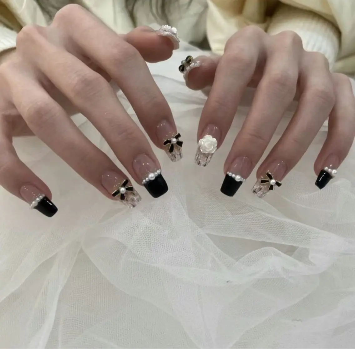 ネイル クリアネイル 長さ出し フラッシュネイル フレンチネイル ジェルネイル ハンドネイル kana nailのネイルデザイン