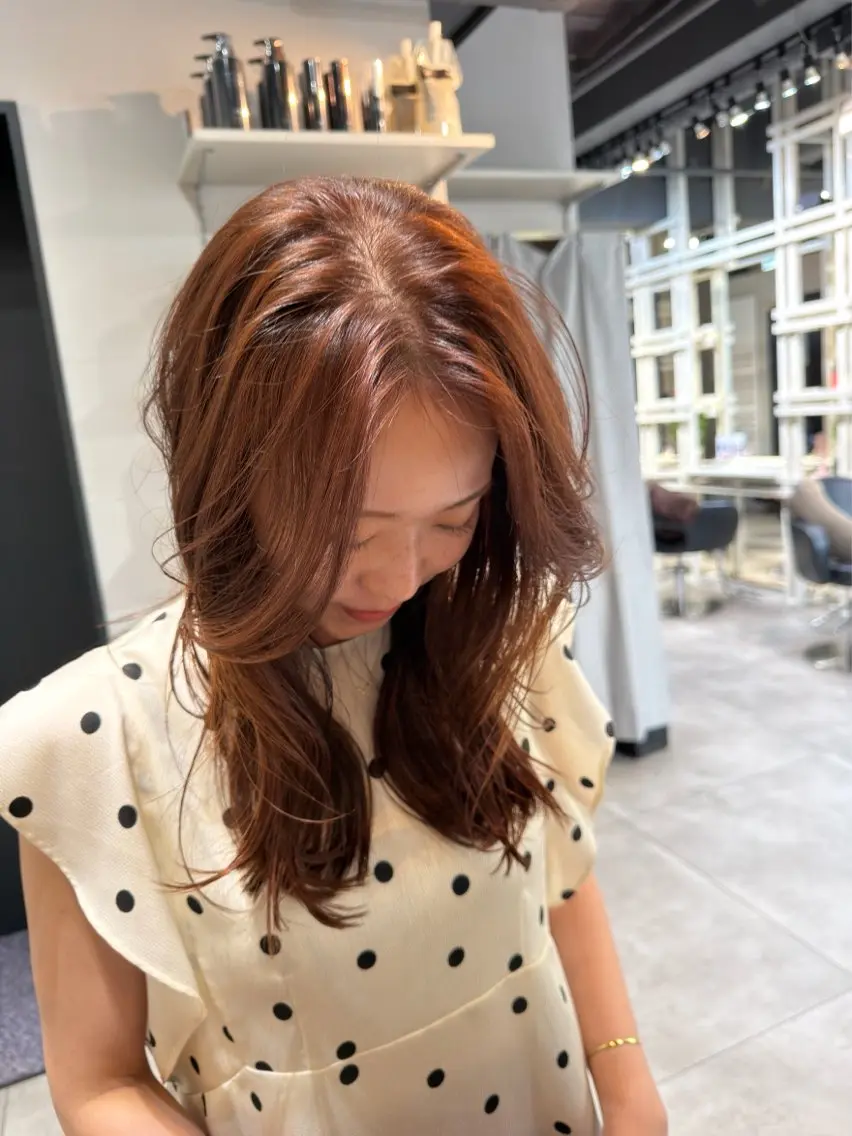 セミロング カット ヘアカラー 恵比寿韓国レイヤー× 艶透明感カラー大場のヘアスタイル