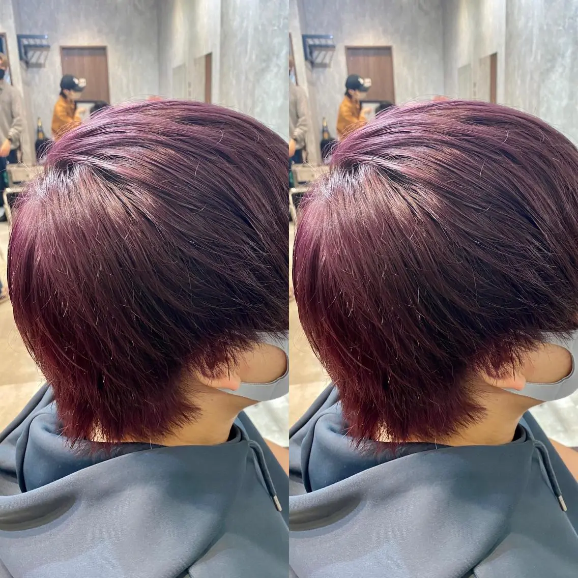 ショート カラー メンズ メンズブリーチ ブリーチ パープルカラー 🤍BLEN 窓🤍のヘアスタイル