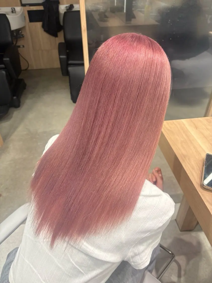 ロング カラー ブリーチ 縮毛矯正 ヘアカラー 透明感ダブルカラー /ブリーチ/田川佑紀のヘアスタイル