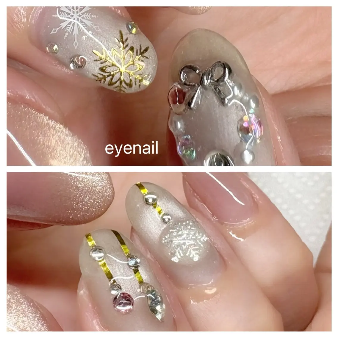 ネイル アートネイル マグネットネイル 冬ネイル クリスマス ハンドネイル Eye nailのネイルデザイン