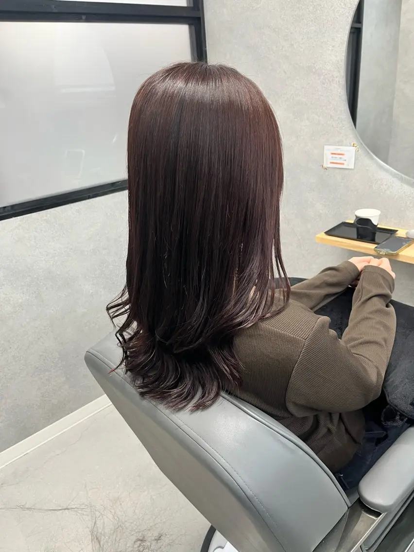 セミロング カラー sayaka 透明感カラーのヘアスタイル
