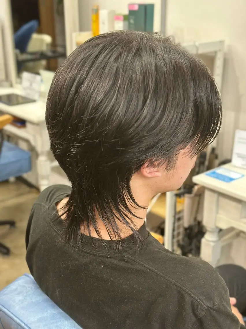 メンズ メンズ韓国風 メンズウルフカット ウルフカット カット Snalyメンズ特化 スエハラのヘアスタイル