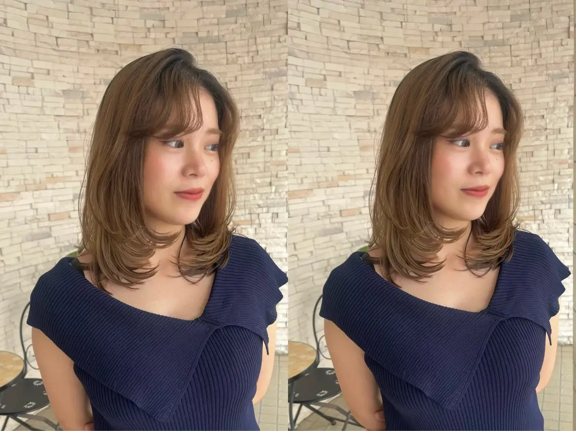 ミディアム カット 喜屋武 美月のヘアスタイル