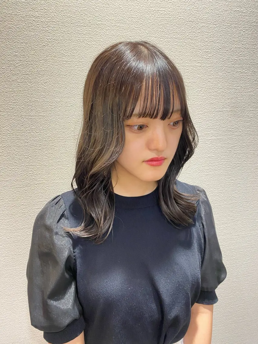 ミディアム カラー 透明感カラー 韓国風ヘア 似合わせレイヤー/ Wカラー🧸こころのヘアスタイル