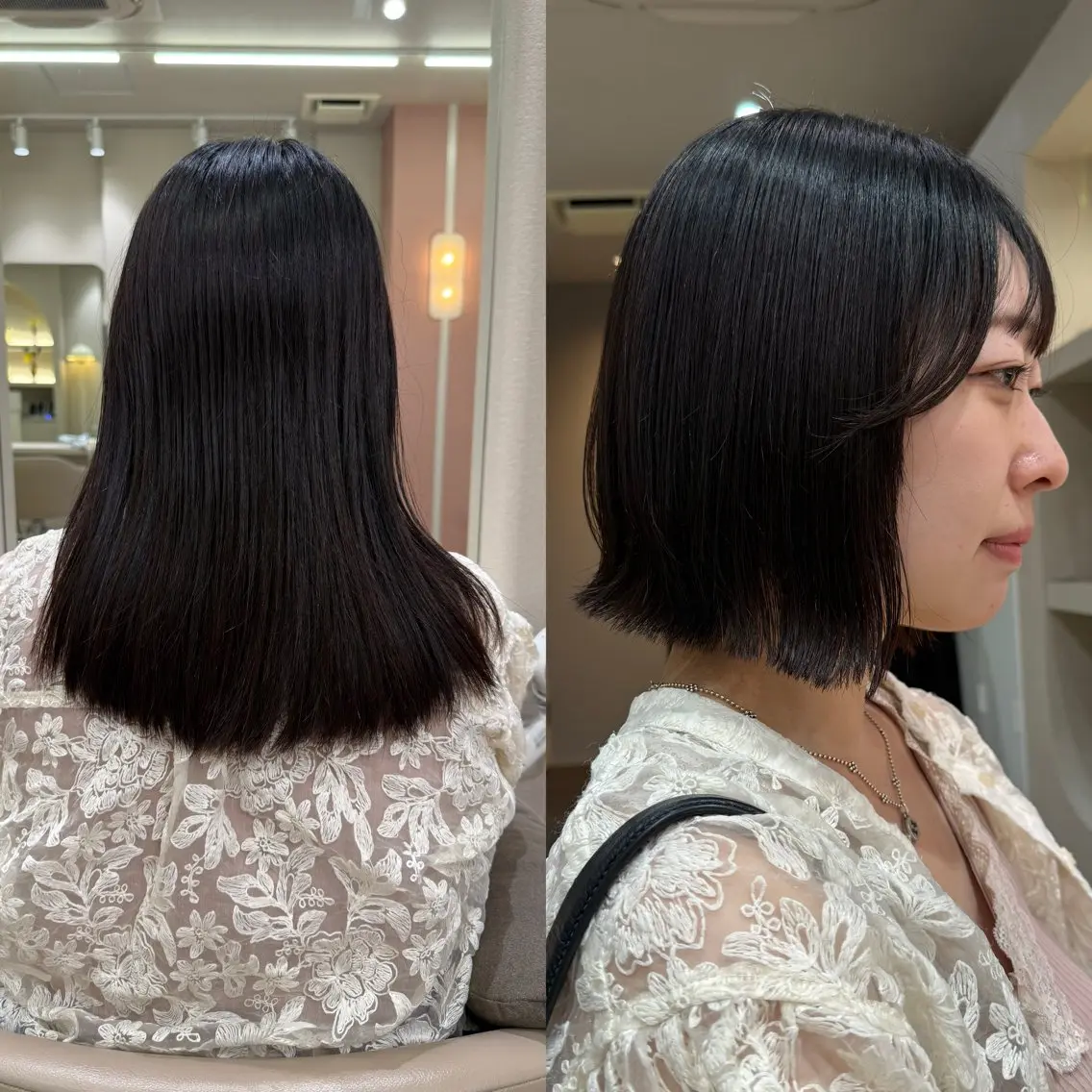 ショート ボブ くびれヘア カット ボブ／暖色 👩🏼HONOKAのヘアスタイル