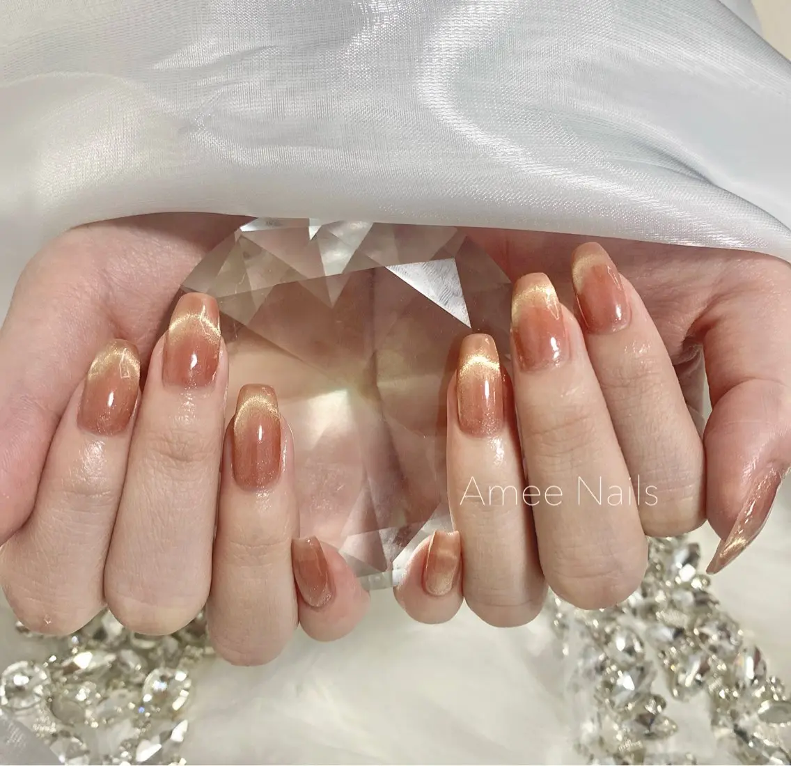 ネイル オーロラネイル クリアネイル フラッシュネイル ジェルネイル グラデーション Amee Nail Salonのネイルデザイン