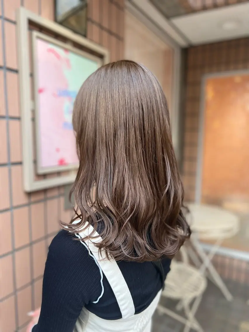 ブリーチなしのダブルカラー+髪質改善3stepトリートメント+巻仕上げor簡単カジュアルアレンジの写真