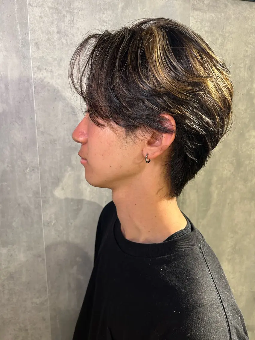 ショート パーマ メンズ ダウンパーマ メンズパーマ カット パーマ 名駅/フェザーパーマ 韓国ヘア/森岡のヘアスタイル