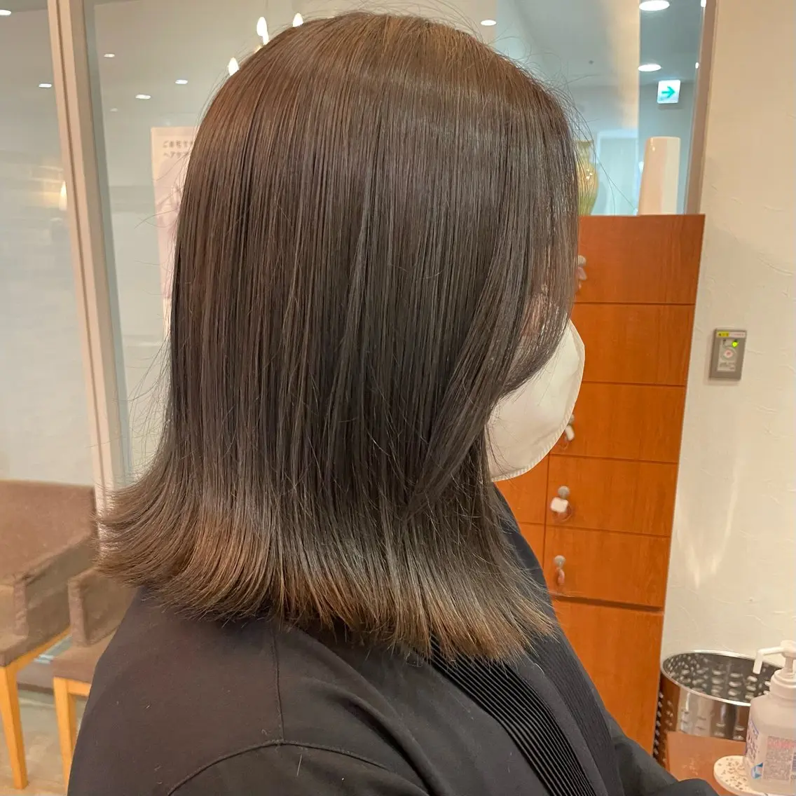 ミディアム 韓国風ヘア カット ヘアカラー トリートメント 縮毛矯正×髪質改善 /透明感カラー/熊川のヘアスタイル