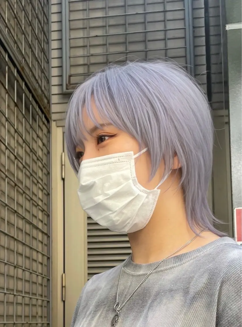 ショート カラー アッシュ ブリーチ ブルーカラー 透明感カラー 外国人風カラー ヘアカラー 藤田 海斗のヘアスタイル