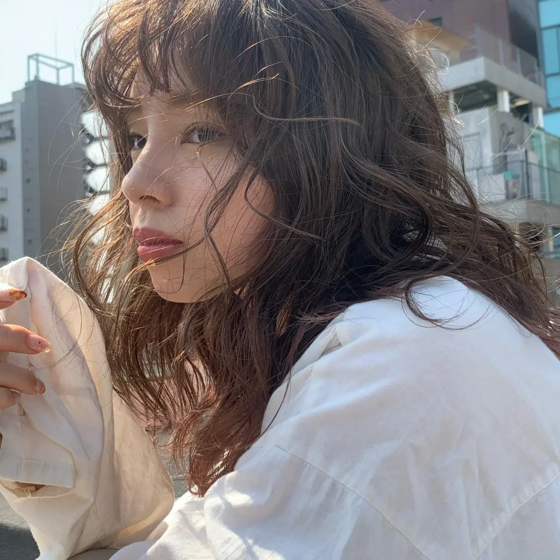 ロング カラー センターパート／マッ シュ／パーマ　あさみのヘアスタイル