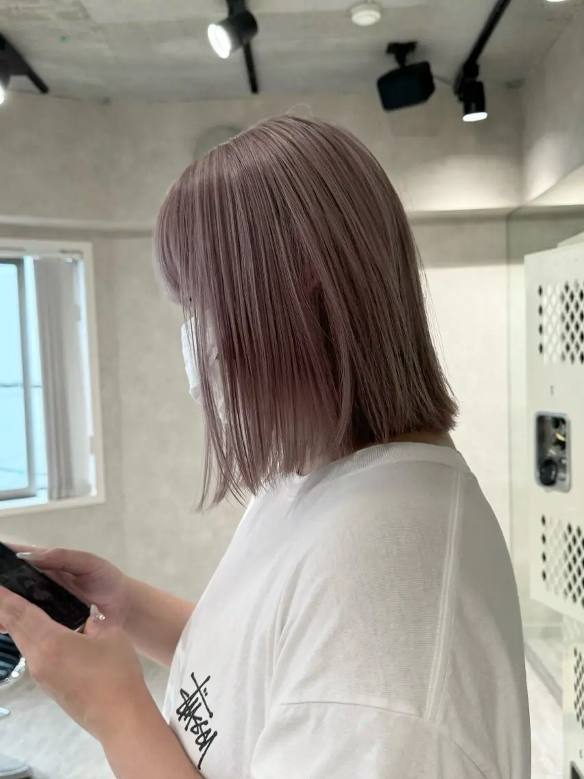 ショート カラー ベージュカラー グレージュ ラベンダーカラー ラベンダーグレージュ ラベンダーグレー カット ヘアカラー トリートメント ダブルカラー ブリーチ/kaitoのヘアスタイル