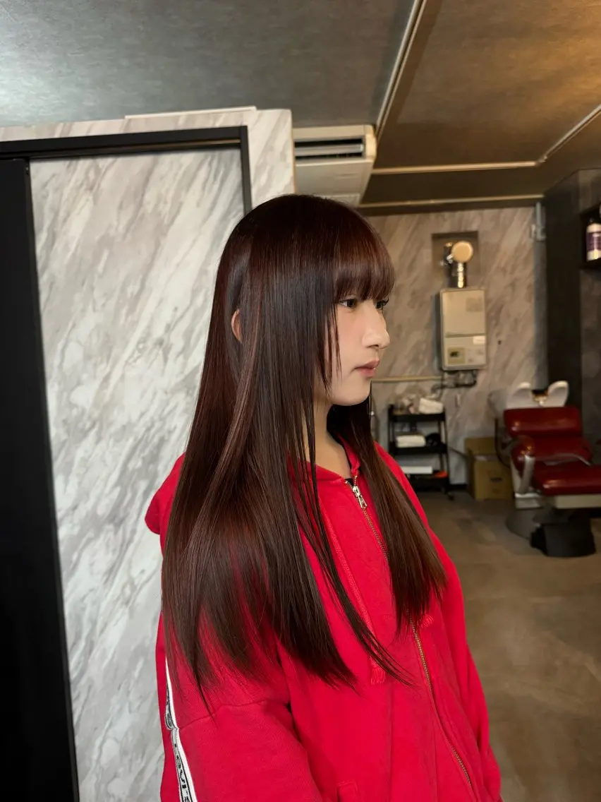 ロング カラー ブラウンカラー ピンクカラー ピンクブラウン ヒナタ /心斎橋/難波のヘアスタイル