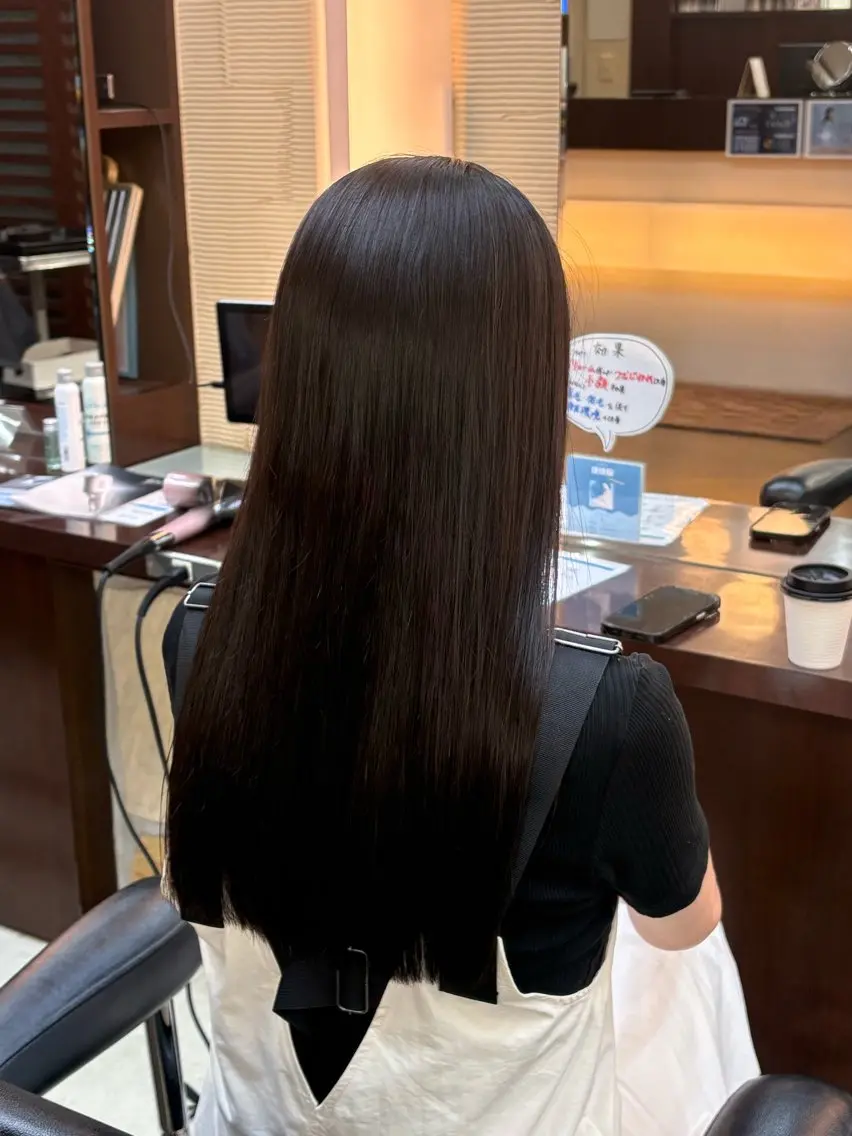 ロング 縮毛矯正 細田 舞乃のヘアスタイル