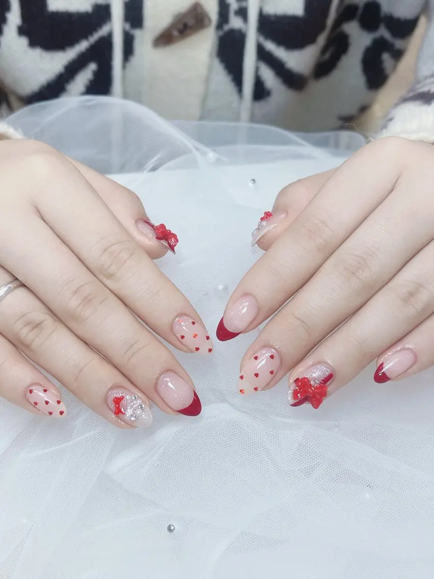 ネイル チークネイル 成人式 フレンチネイル グラデーション 氷ネイル・うるうるネイル ハンドネイル DUO MI nail salonのネイルデザイン