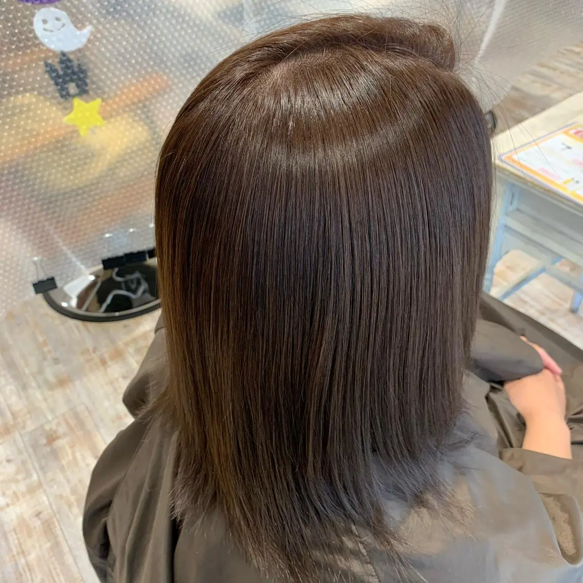 ミディアム カラー アッシュ ベージュカラー ヘアカラー 中田 サヤカのヘアスタイル