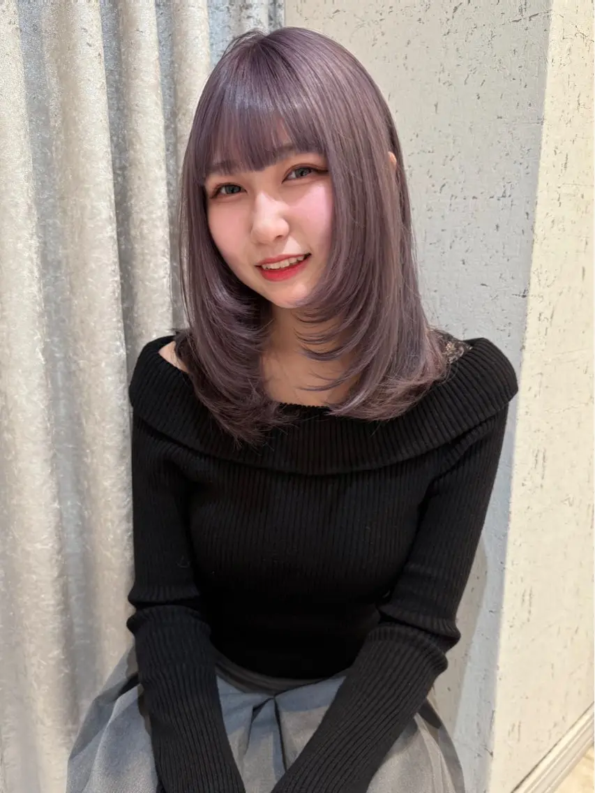 ミディアム カラー 似合わせカット カット ヘアカラー トリートメント mai / linoah˚✧のヘアスタイル